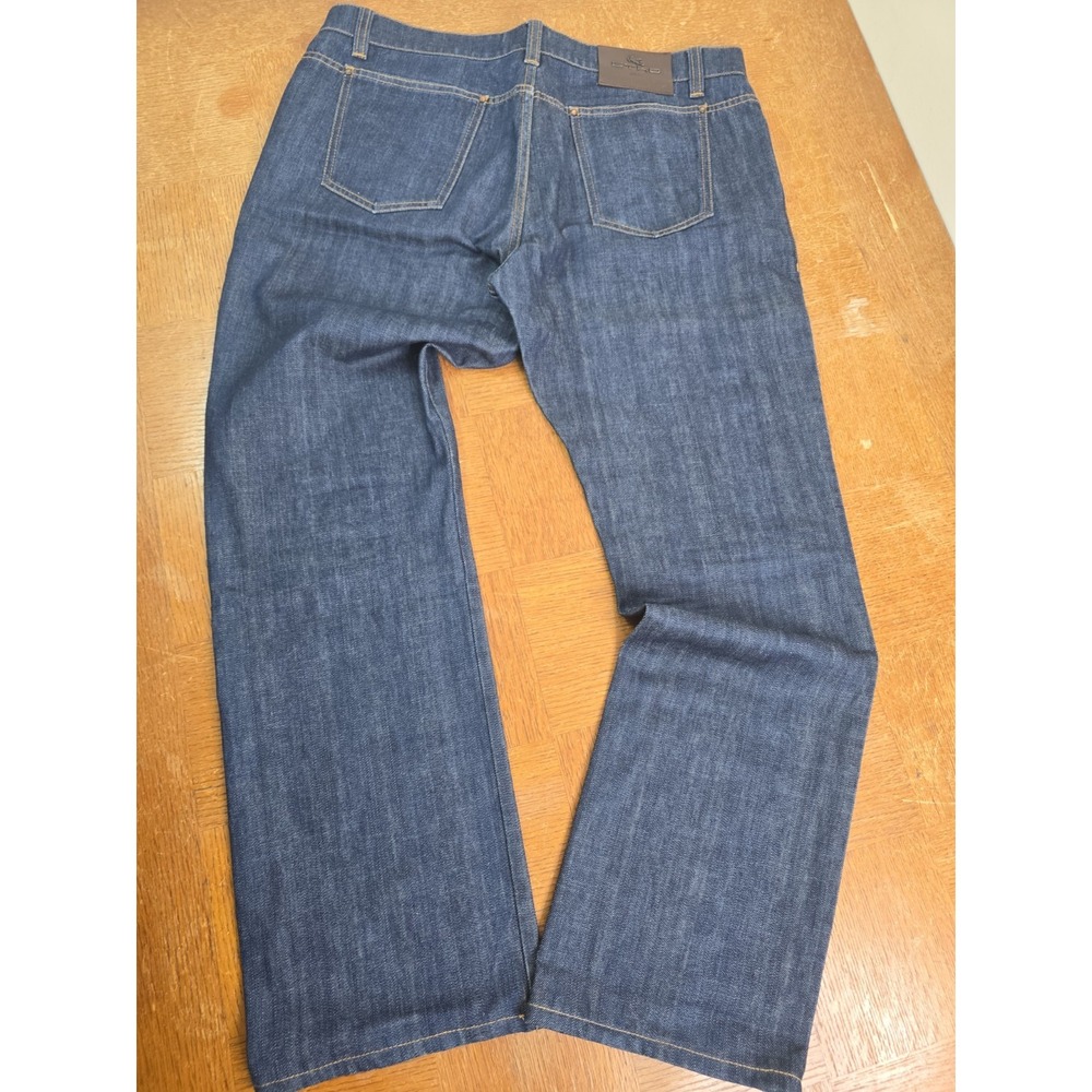 Etro Men's Relaxed Straight Dark Blue Denim Jeans